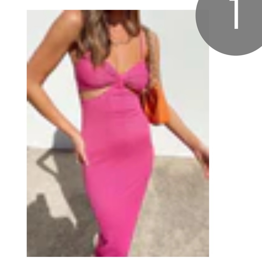 PRINCESS POLLY Size 4 Marissa MIDI Dress Magenta